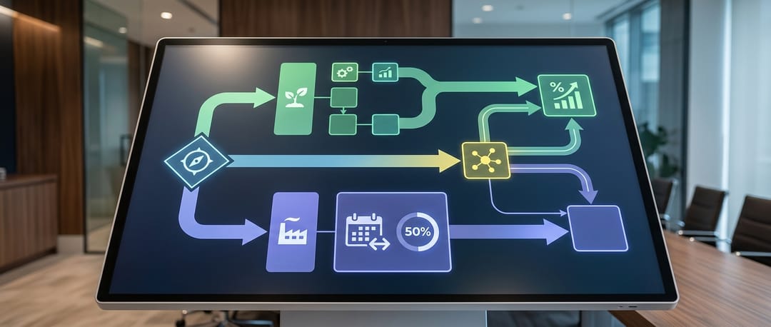 Flowchart diagram showing a decision tree for Thai CFOs: Project < 100k THB routes to RD 200% Tax Deduction. Project > 1M THB routes to BOI SME Upgrade Measure (50% Corporate Tax Exemption for 3 years). Shows a hybrid path where frontend apps use RD and core ERP uses BOI.