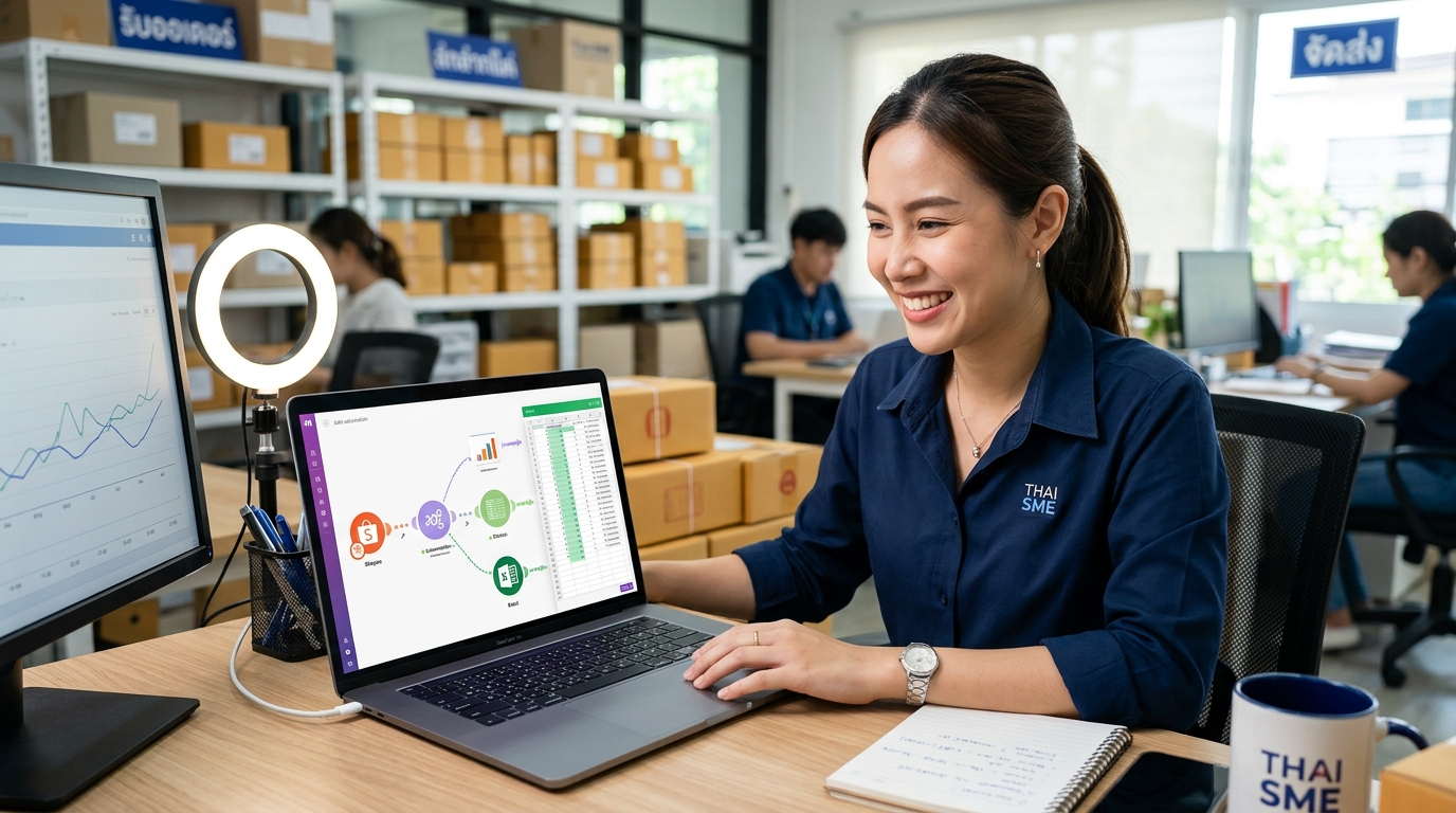 2026 No-Code Automation Guide for Thai SMEs: Stop Copy-Pasting Shopee to Excel