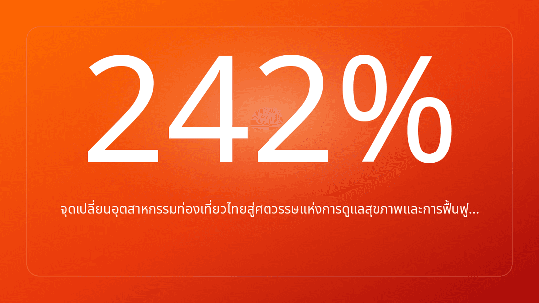 จุดเปลี่ยนอุตสาหกรรมท่องเที่ยวไทยสู่ศตวรรษแห่งการดูแลสุขภาพและการฟื้นฟู…