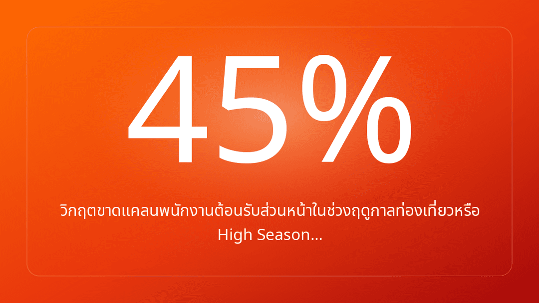 วิกฤตขาดแคลนพนักงานต้อนรับส่วนหน้าในช่วงฤดูกาลท่องเที่ยวหรือ High Season…