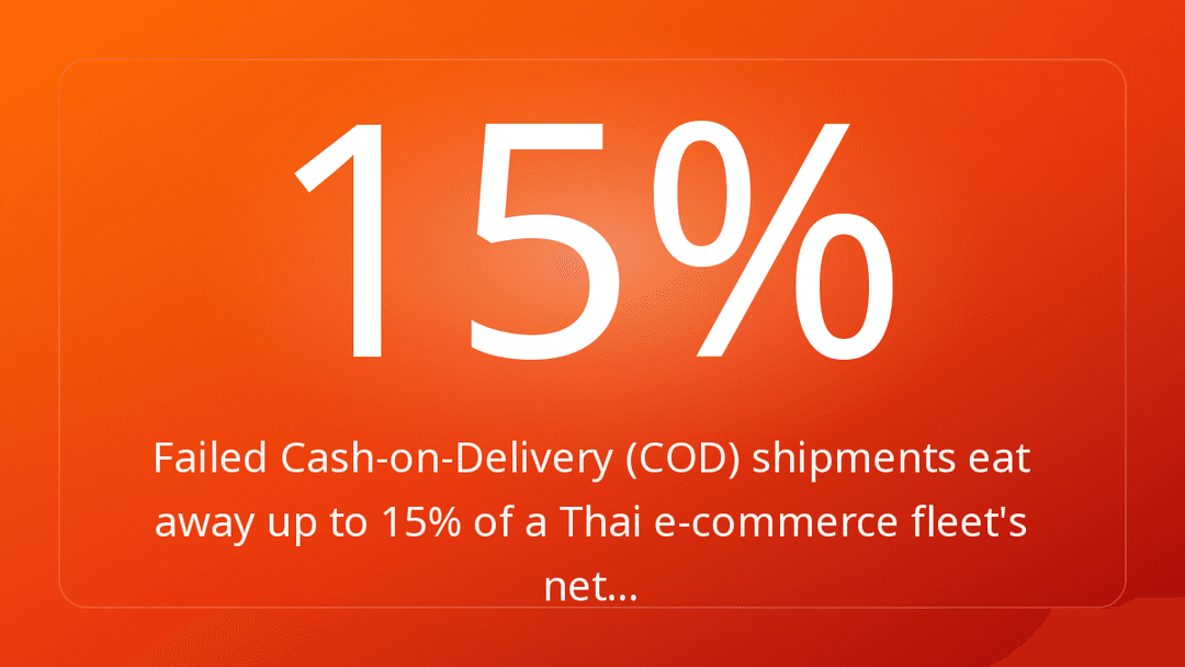 Failed Cash-on-Delivery COD shipments eat away up to 15% of a Thai e-commerce fleet's net…