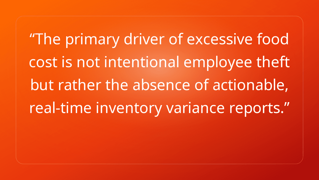The primary driver of excessive food cost is not intentional employee theft b…