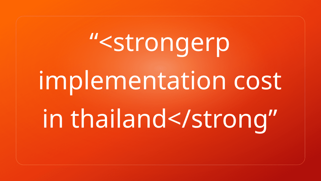 ERP implementation cost in Thailand 2026 — Odoo vs SAP vs custom