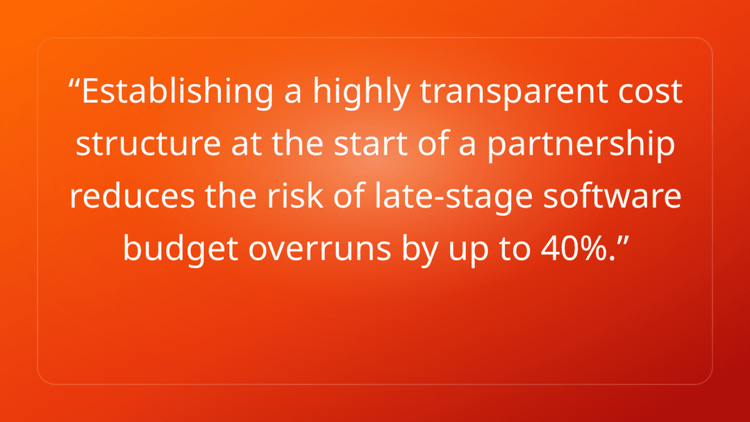 Establishing a highly transparent cost structure at the start of a partnershi…