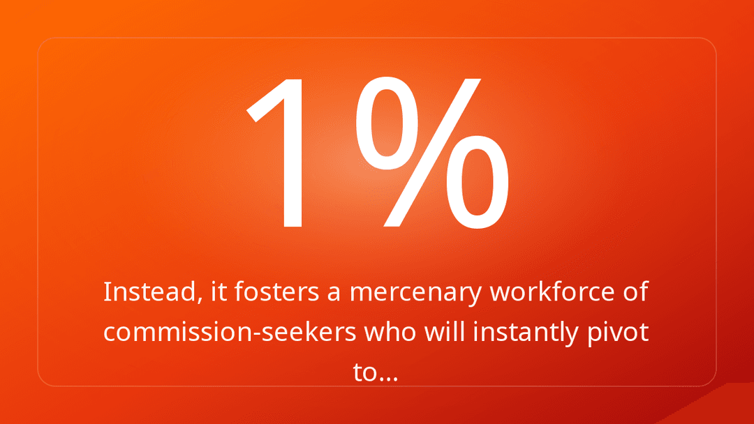 Instead, it fosters a mercenary workforce of commission-seekers who will instantly pivot to…