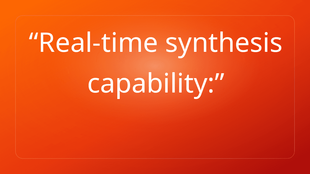 Real-time synthesis capability:
