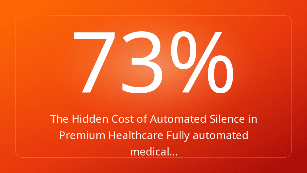 The Hidden Cost of Automated Silence in Premium Healthcare Fully automated medical…