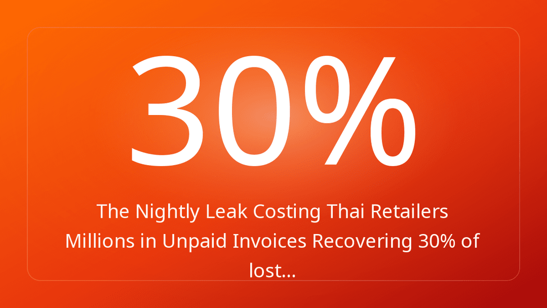 The Nightly Leak Costing Thai Retailers Millions in Unpaid Invoices Recovering 30% of lost…