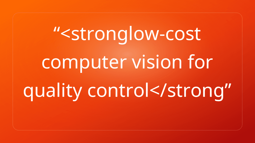 <stronglow-cost computer vision for quality control</strong