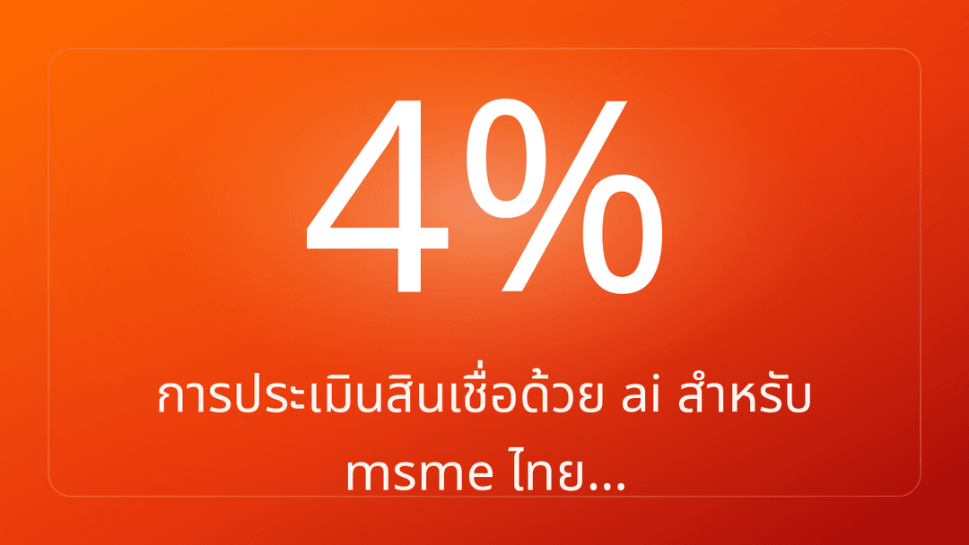 การประเมินสินเชื่อด้วย ai สำหรับ msme ไทย…