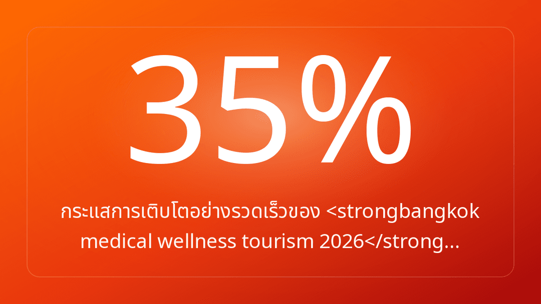 กระแสการเติบโตอย่างรวดเร็วของ <strongbangkok medical wellness tourism 2026</strong…
