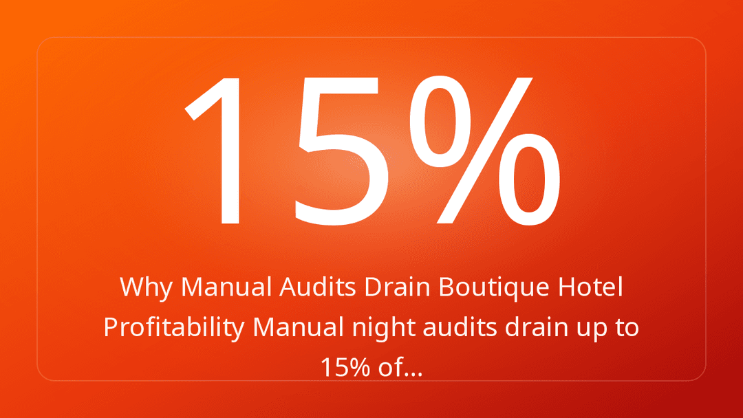Why Manual Audits Drain Boutique Hotel Profitability Manual night audits drain up to 15% of…
