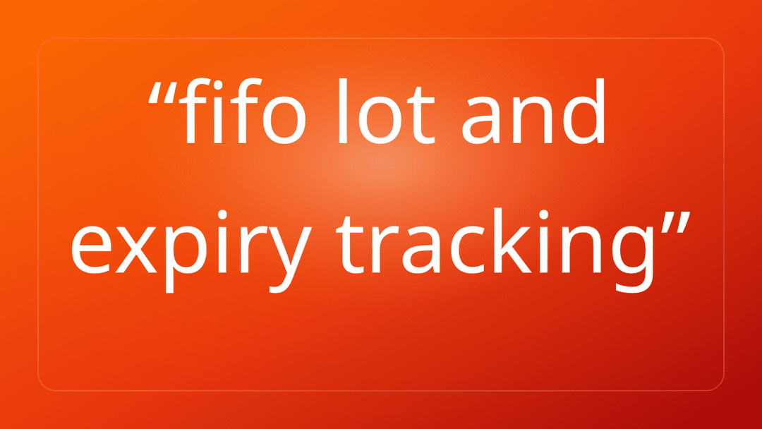 fifo lot and expiry tracking