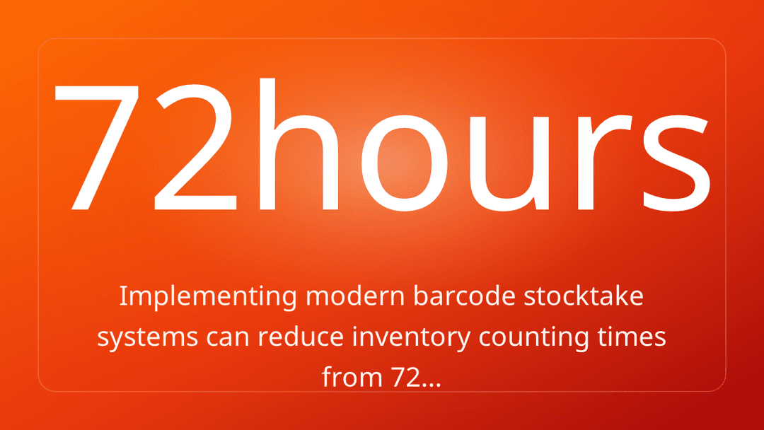 Implementing modern barcode stocktake systems can reduce inventory counting times from 72…