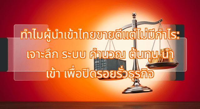 ทำไมผู้นำเข้าไทยขายดีแต่ไม่มีกำไร: เจาะลึก ระบบ คำนวณ ต้นทุน นำ เข้า เพื่อปิดรอยรั่วธุรกิจ
