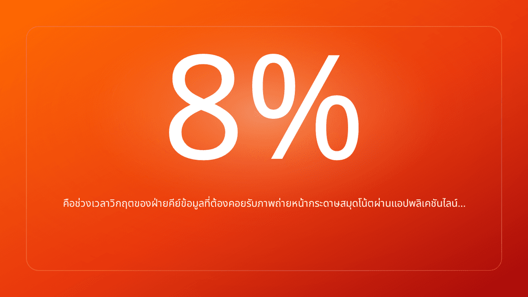 คือช่วงเวลาวิกฤตของฝ่ายคีย์ข้อมูลที่ต้องคอยรับภาพถ่ายหน้ากระดาษสมุดโน้ตผ่านแอปพลิเคชันไลน์…