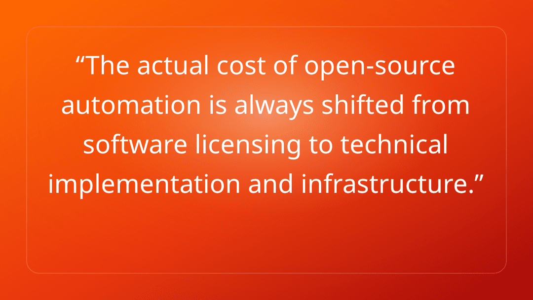 The actual cost of open-source automation is always shifted from software lic…