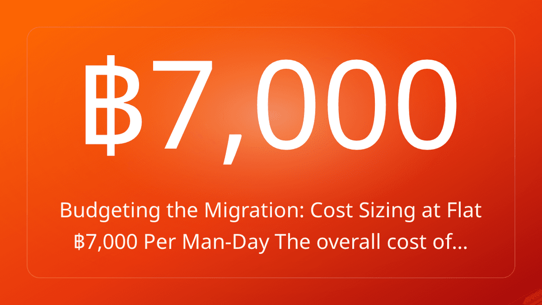 Budgeting the Migration: Cost Sizing at Flat ฿7,000 Per Man-Day The overall cost of…
