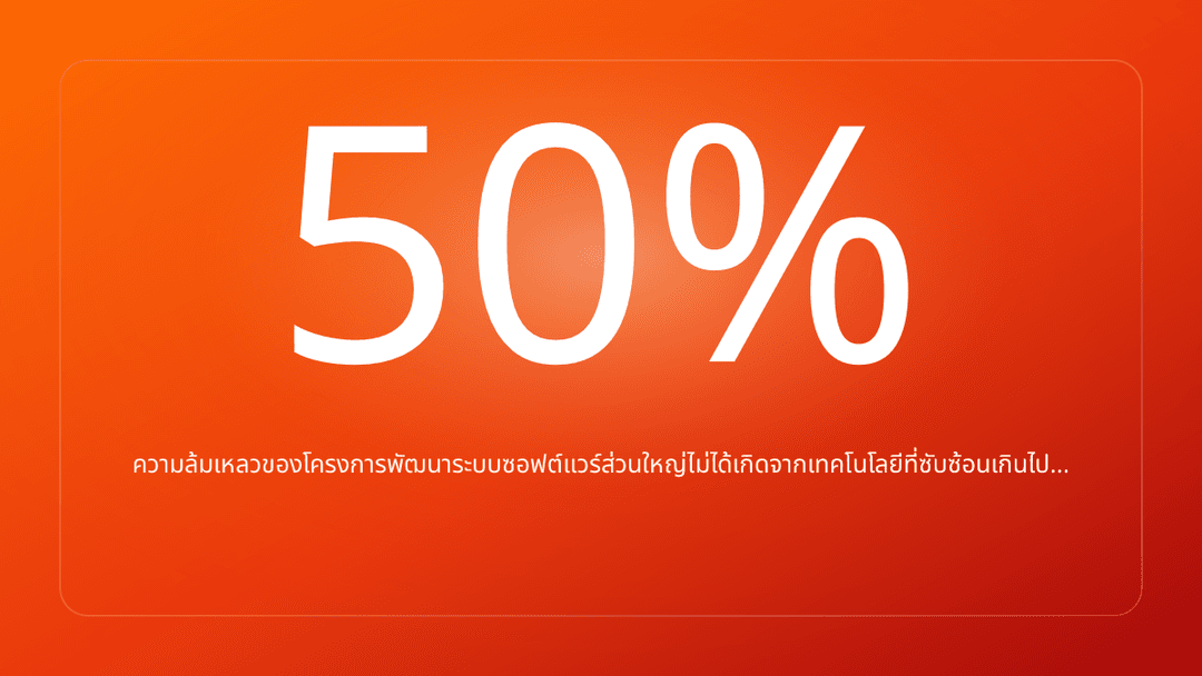 ความล้มเหลวของโครงการพัฒนาระบบซอฟต์แวร์ส่วนใหญ่ไม่ได้เกิดจากเทคโนโลยีที่ซับซ้อนเกินไป…