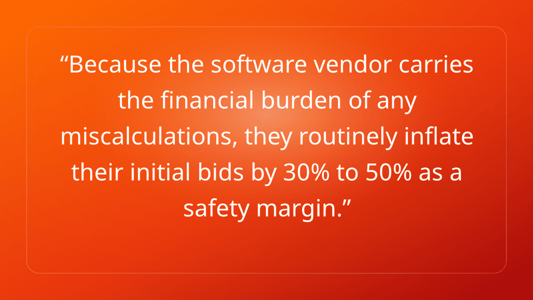 Because the software vendor carries the financial burden of any miscalculatio…