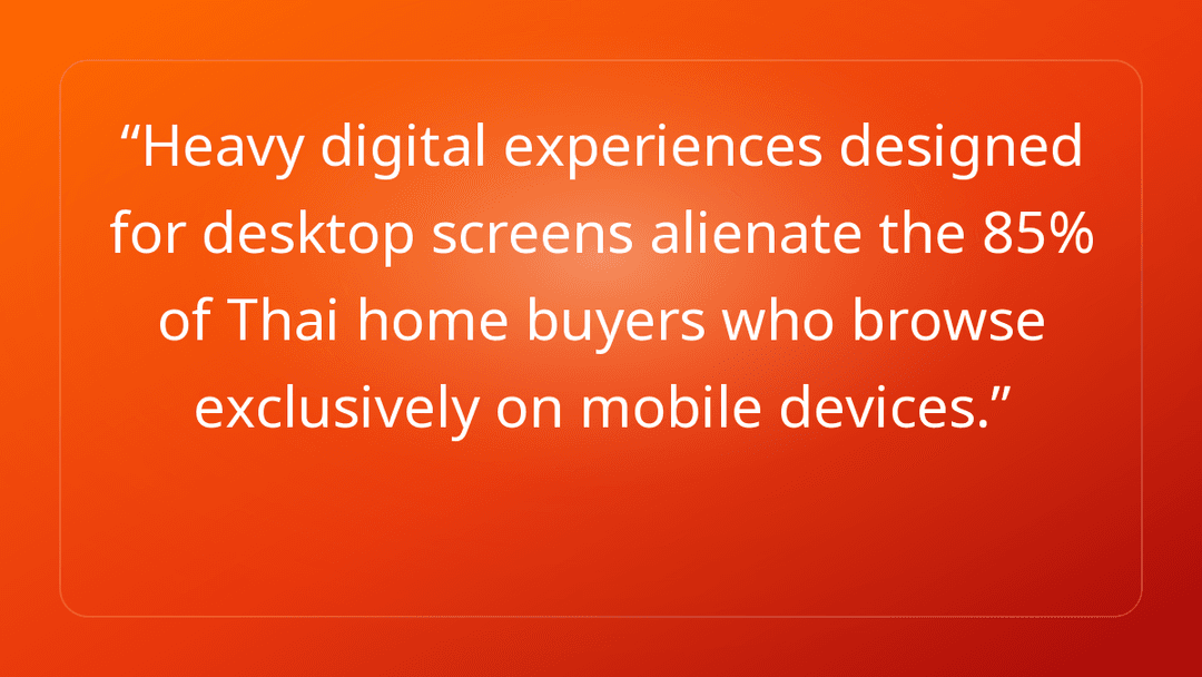 Heavy digital experiences designed for desktop screens alienate the 85% of Th…