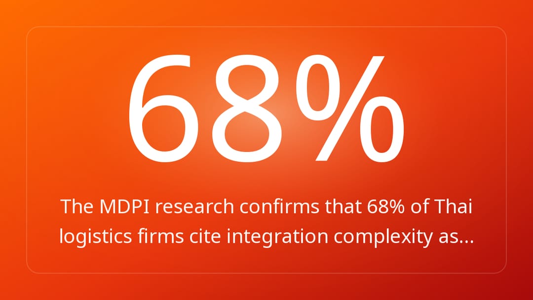 The MDPI research confirms that 68% of Thai logistics firms cite integration complexity as…