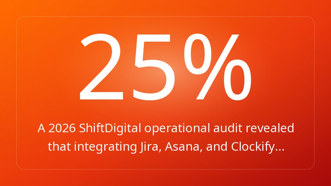 A 2026 ShiftDigital operational audit revealed that integrating Jira, Asana, and Clockify…