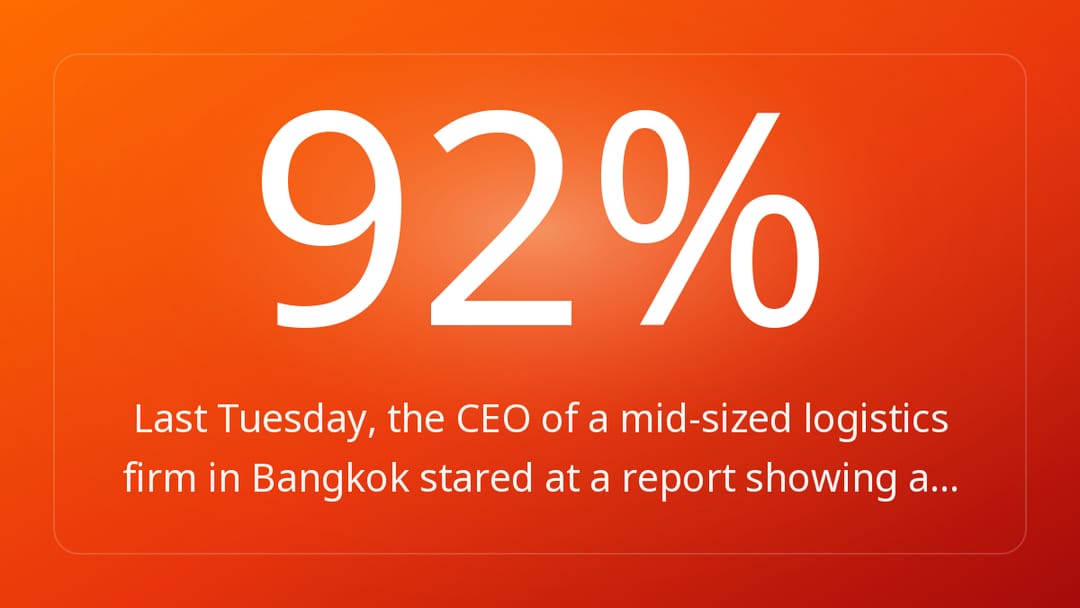 Last Tuesday, the CEO of a mid-sized logistics firm in Bangkok stared at a report showing a…