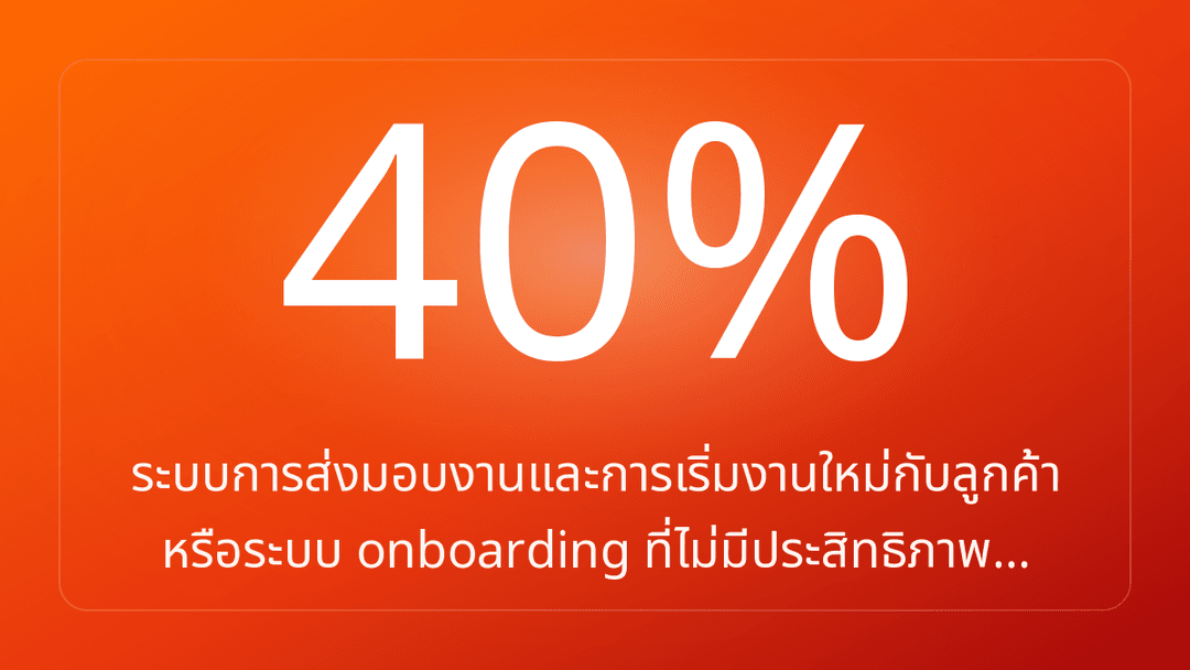 ระบบการส่งมอบงานและการเริ่มงานใหม่กับลูกค้า หรือระบบ onboarding ที่ไม่มีประสิทธิภาพ…