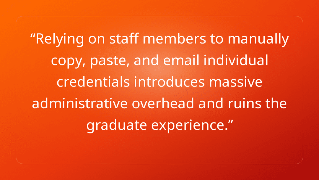 Relying on staff members to manually copy, paste, and email individual creden…