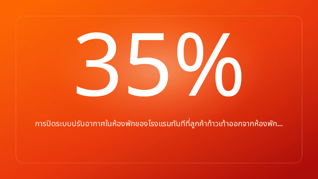 การปิดระบบปรับอากาศในห้องพักของโรงแรมทันทีที่ลูกค้าก้าวเท้าออกจากห้องพัก…