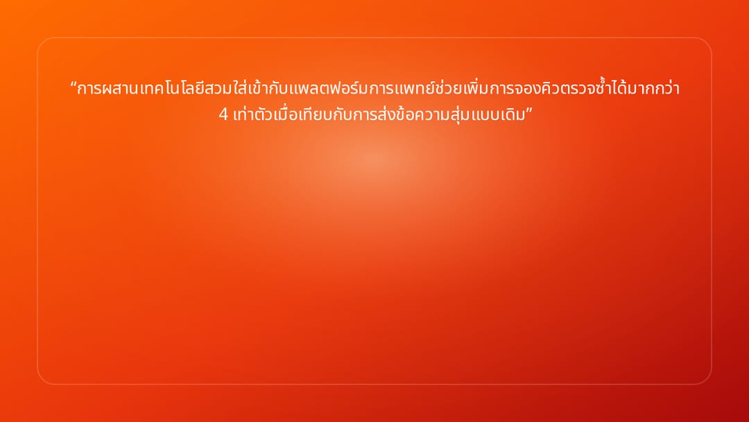 การผสานเทคโนโลยีสวมใส่เข้ากับแพลตฟอร์มการแพทย์ช่วยเพิ่มการจองคิวตรวจซ้ำได้มาก…