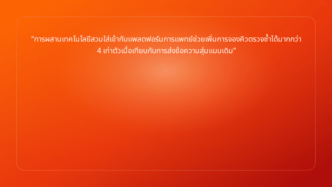 การผสานเทคโนโลยีสวมใส่เข้ากับแพลตฟอร์มการแพทย์ช่วยเพิ่มการจองคิวตรวจซ้ำได้มาก…