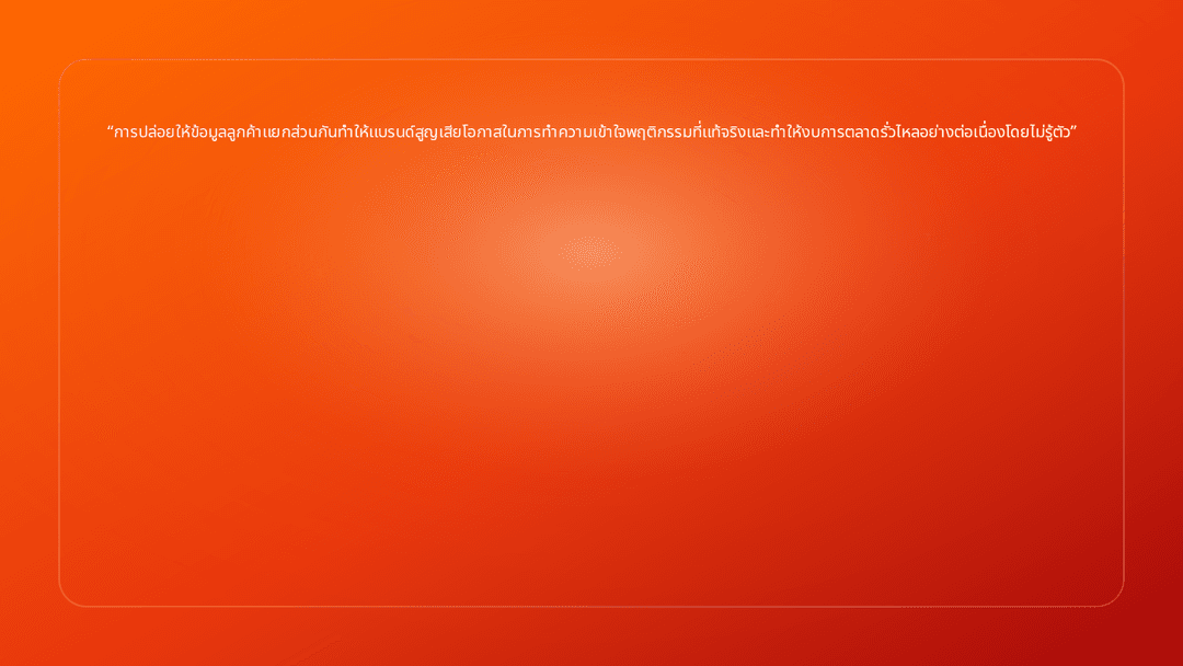 การปล่อยให้ข้อมูลลูกค้าแยกส่วนกันทำให้แบรนด์สูญเสียโอกาสในการทำความเข้าใจพฤติ…