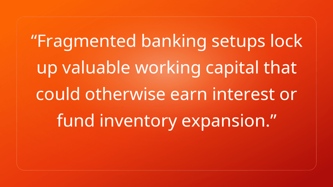 Fragmented banking setups lock up valuable working capital that could otherwi…
