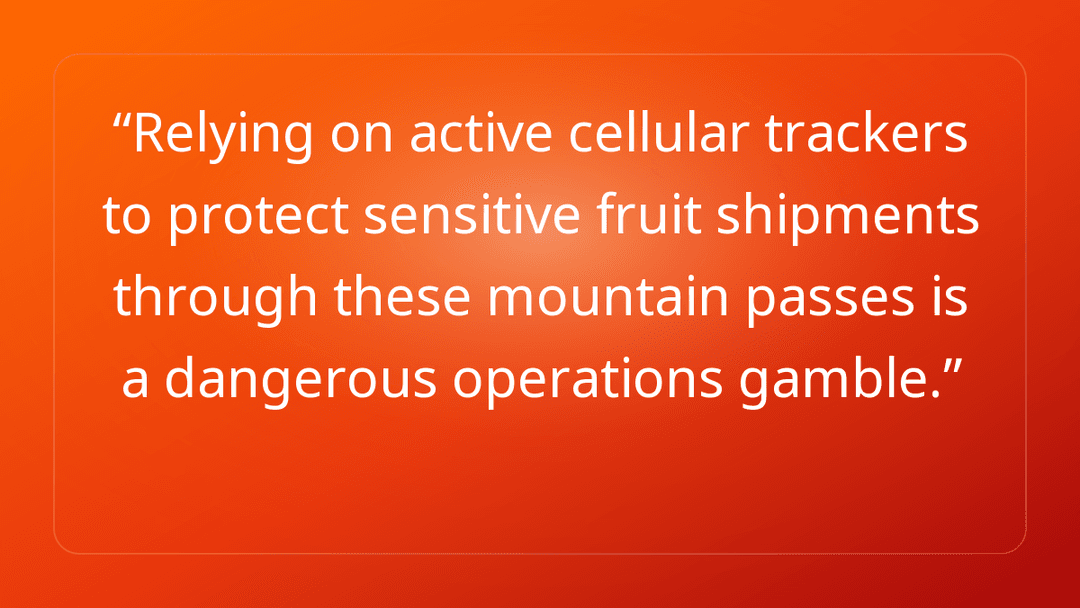 Relying on active cellular trackers to protect sensitive fruit shipments thro…