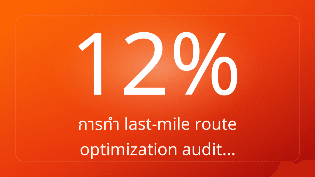 การทำ last-mile route optimization audit…
