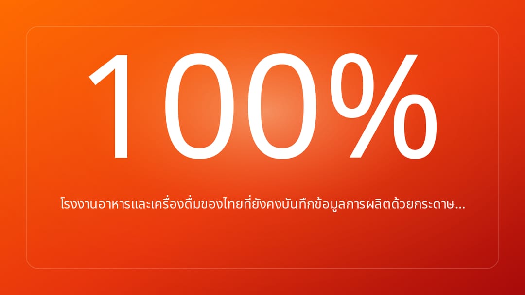 โรงงานอาหารและเครื่องดื่มของไทยที่ยังคงบันทึกข้อมูลการผลิตด้วยกระดาษ…