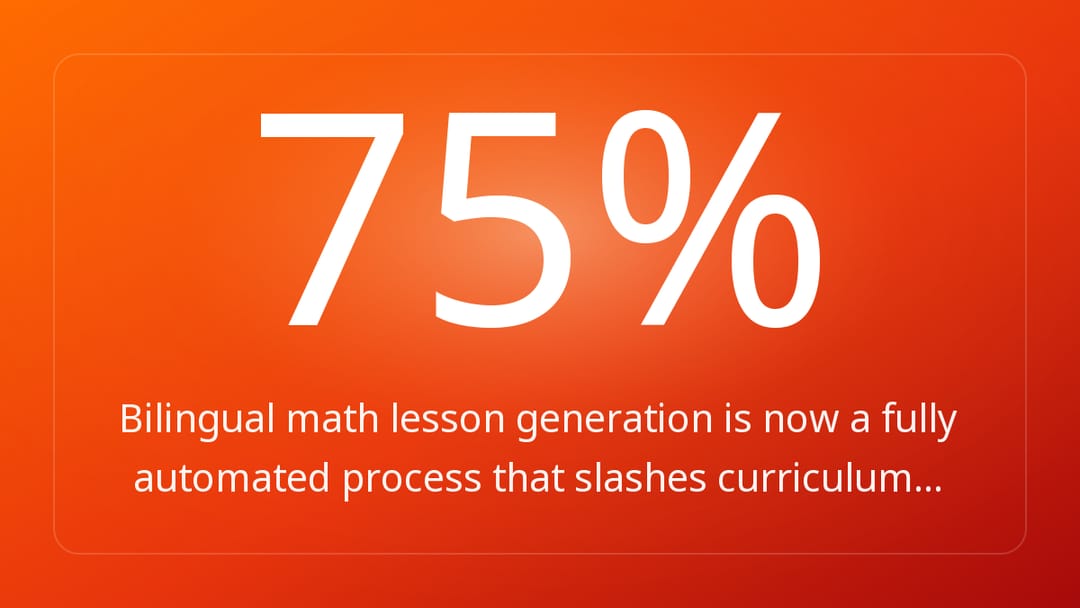 Bilingual math lesson generation is now a fully automated process that slashes curriculum…