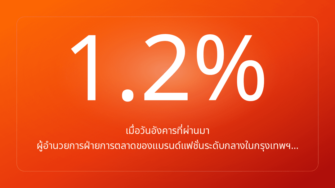เมื่อวันอังคารที่ผ่านมา ผู้อำนวยการฝ่ายการตลาดของแบรนด์แฟชั่นระดับกลางในกรุงเทพฯ…