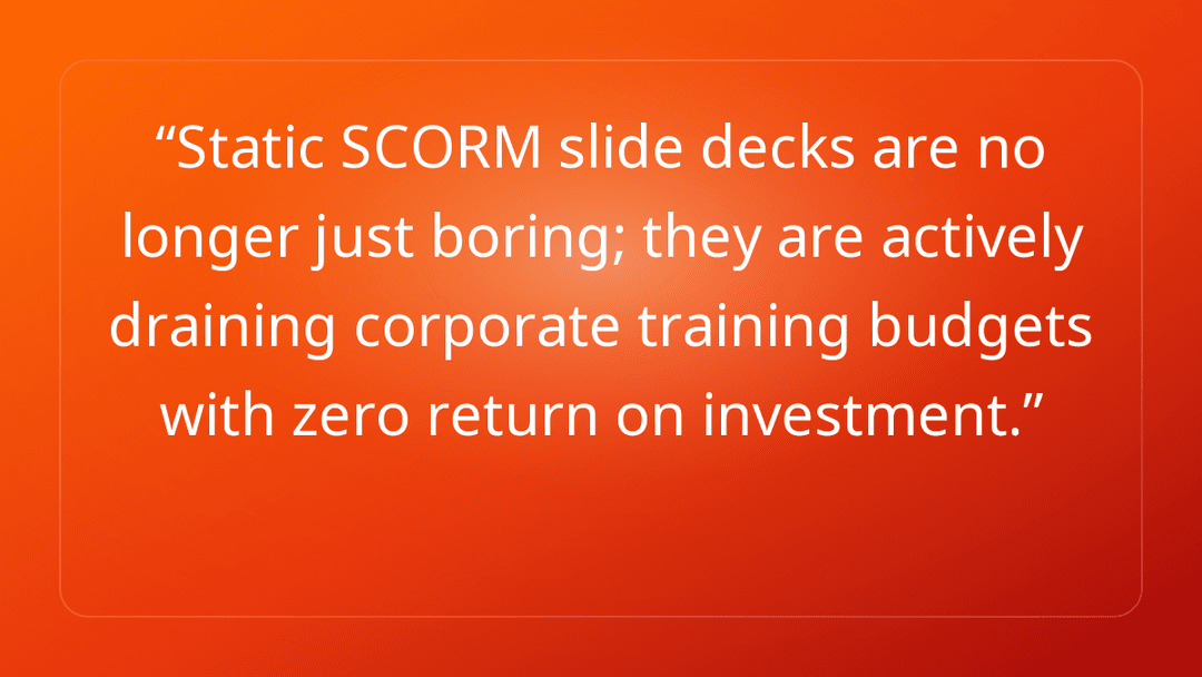 Static SCORM slide decks are no longer just boring; they are actively drainin…