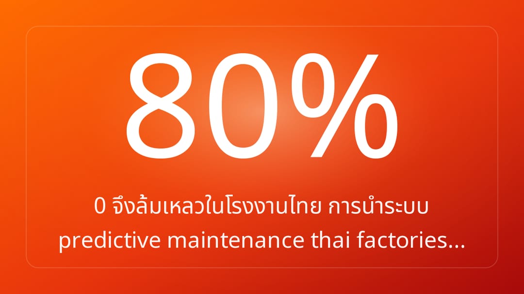 0 จึงล้มเหลวในโรงงานไทย การนำระบบ predictive maintenance thai factories…