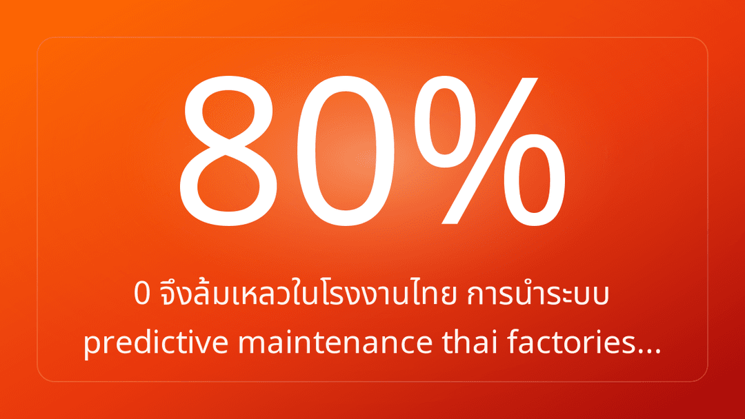 0 จึงล้มเหลวในโรงงานไทย การนำระบบ predictive maintenance thai factories…