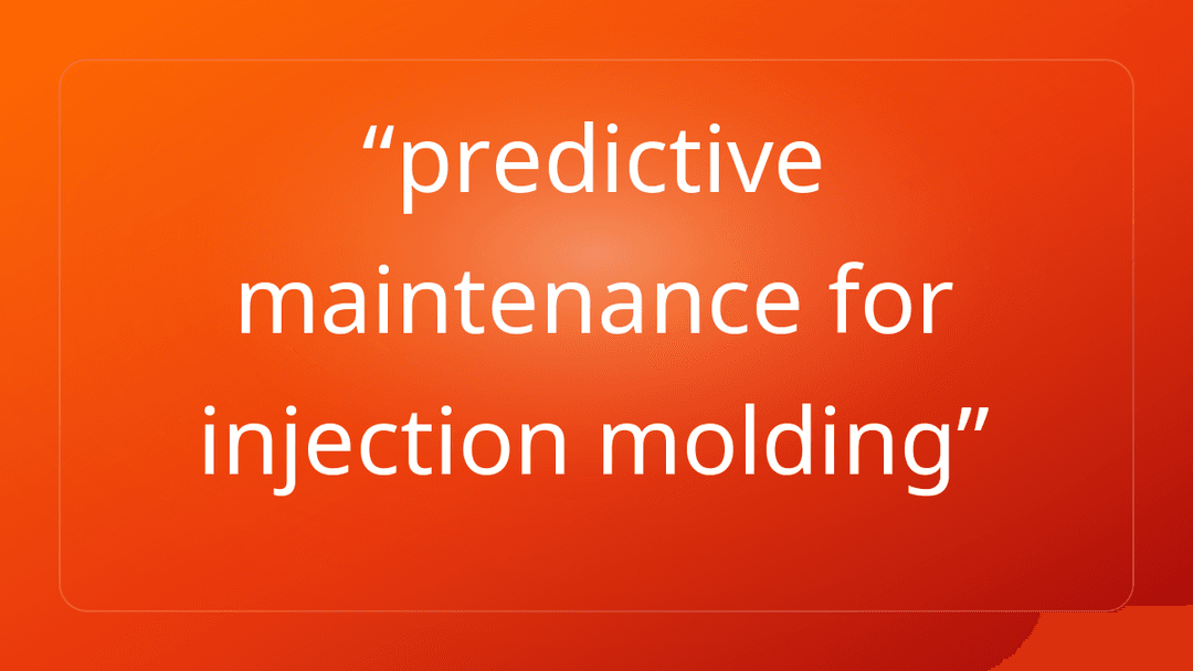 predictive maintenance for injection molding