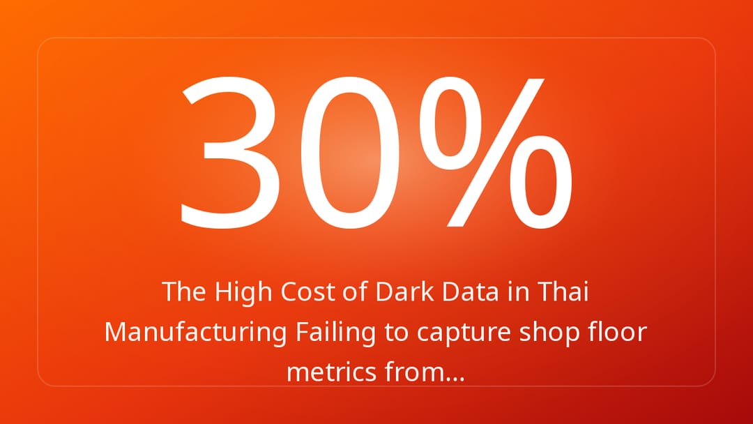 The High Cost of Dark Data in Thai Manufacturing Failing to capture shop floor metrics from…