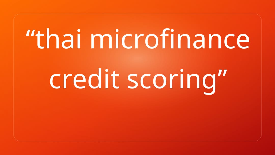 thai microfinance credit scoring