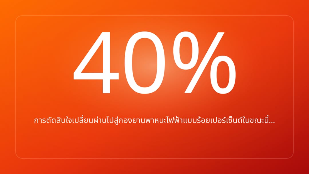 การตัดสินใจเปลี่ยนผ่านไปสู่กองยานพาหนะไฟฟ้าแบบร้อยเปอร์เซ็นต์ในขณะนี้…