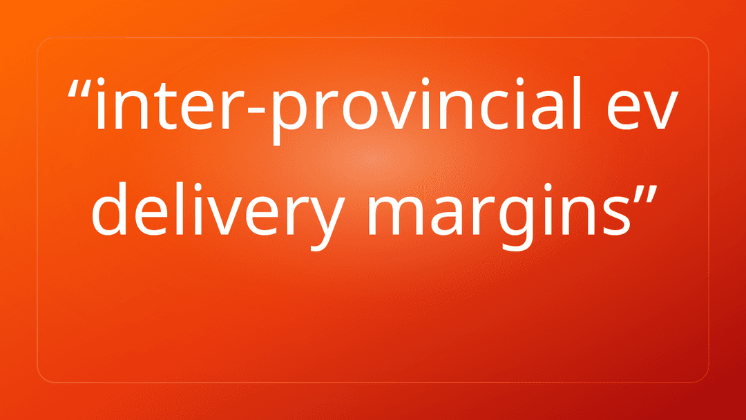 inter-provincial ev delivery margins