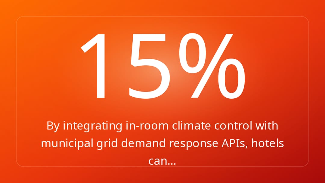 By integrating in-room climate control with municipal grid demand response APIs, hotels can…