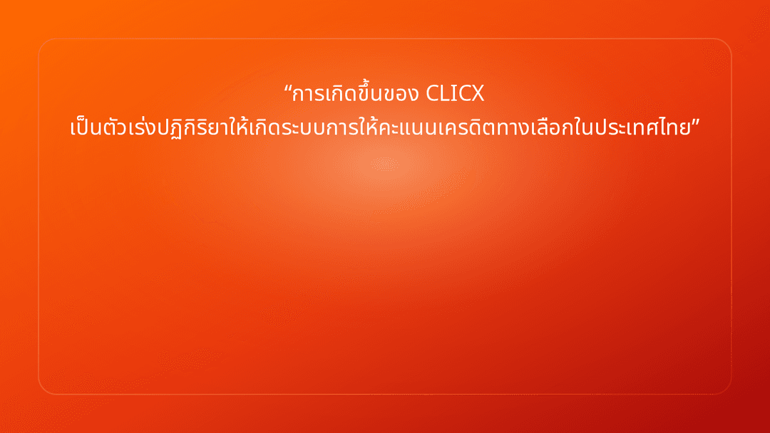 การเกิดขึ้นของ CLICX เป็นตัวเร่งปฏิกิริยาให้เกิดระบบการให้คะแนนเครดิตทางเลือก…